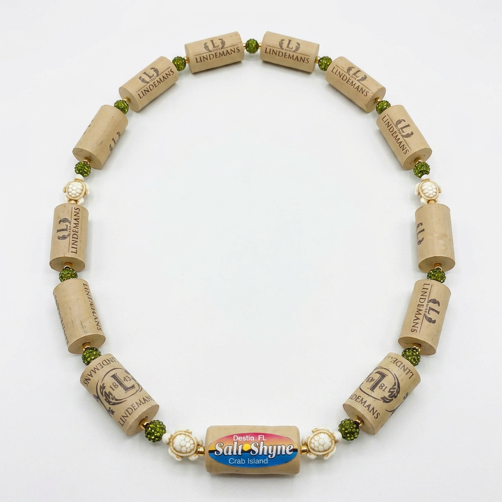 Synthetic Sea Turtle Olive Cork Necklace