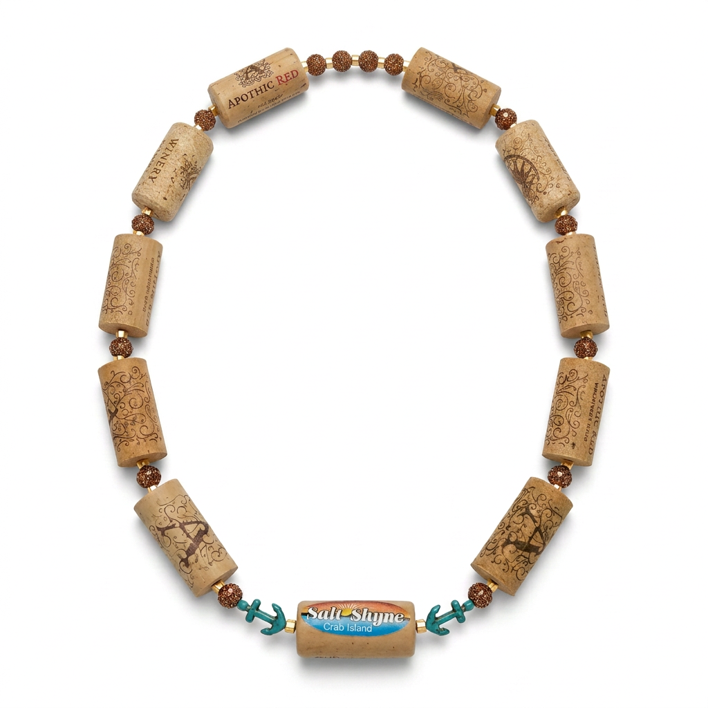 Salt Shyne Anchor & Gold Cork Necklace