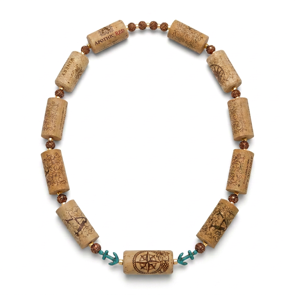 Salt Shyne Anchor & Gold Cork Necklace