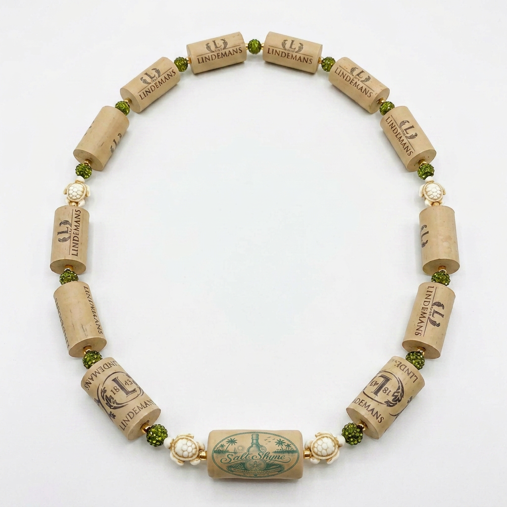 Synthetic Sea Turtle Olive Cork Necklace