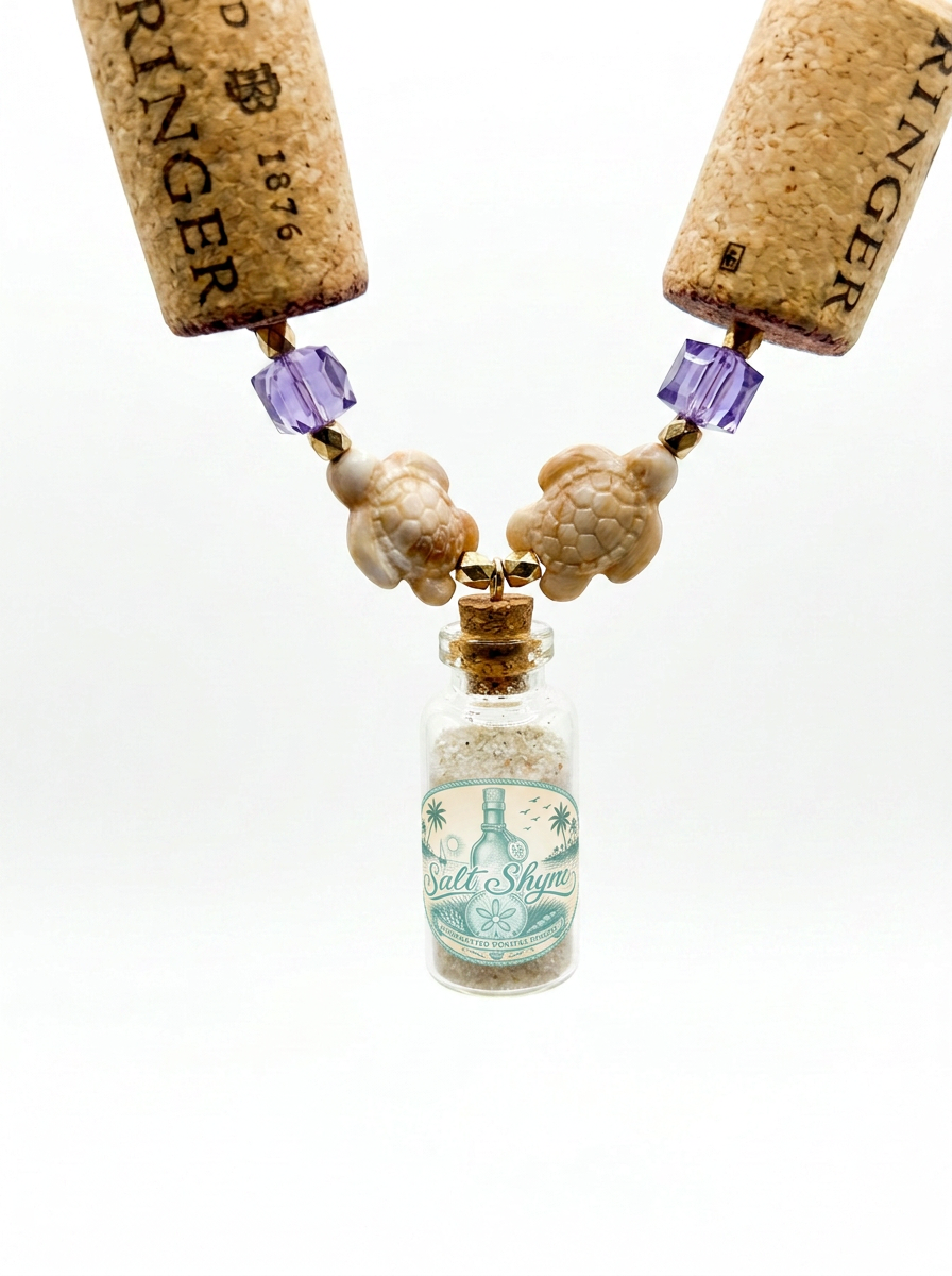 Cork & Sand Vial Necklace
