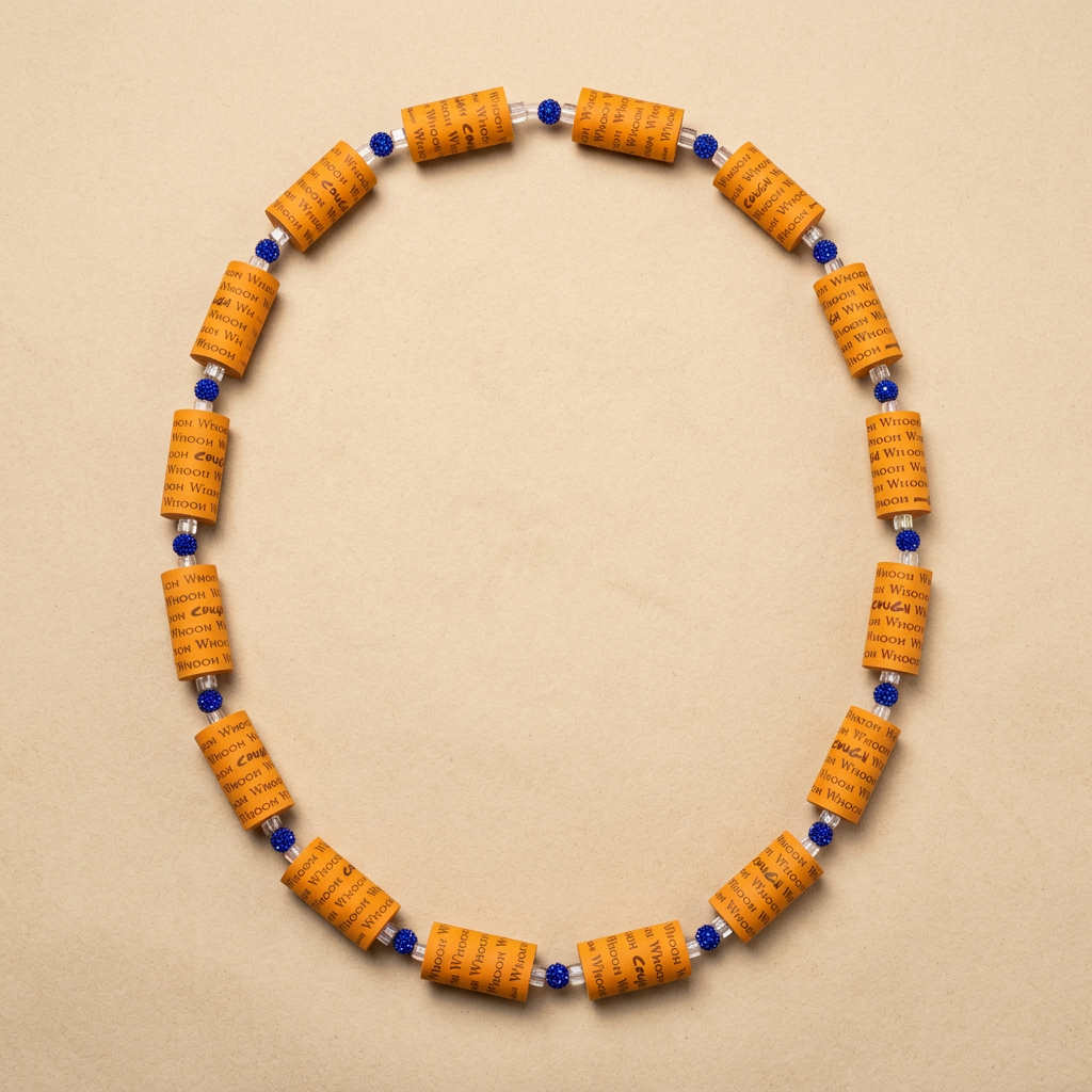 Rare Orange Synthetic Cork Necklace