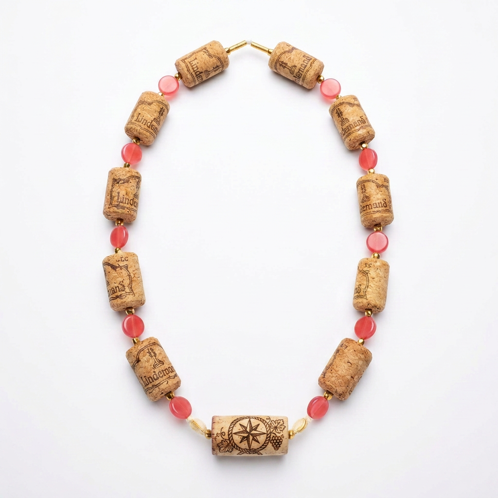 Salt Shyne Coral Pink Cork Necklace