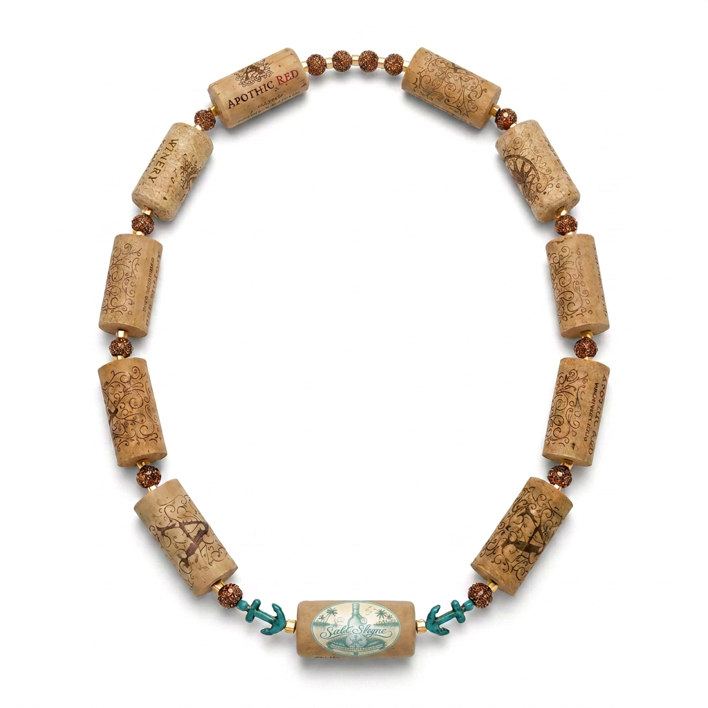 Salt Shyne Anchor & Gold Cork Necklace