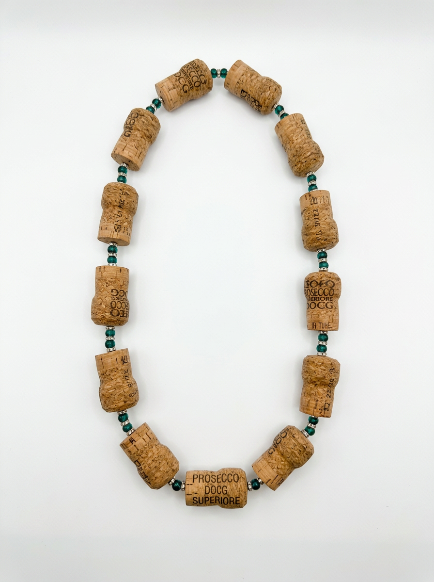 Prosecco DOCG Emerald Sparkle Cork Necklace
