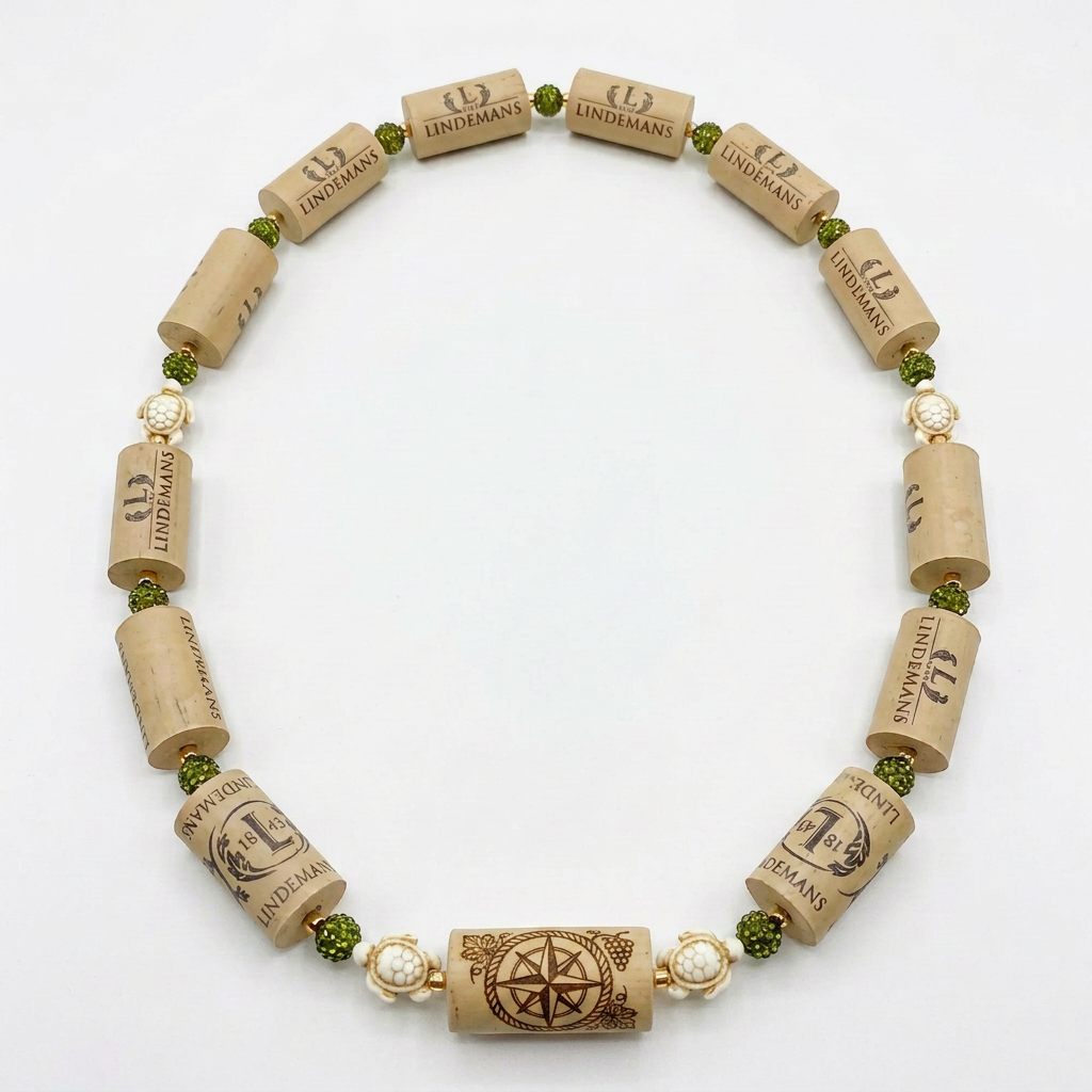 Synthetic Sea Turtle Olive Cork Necklace