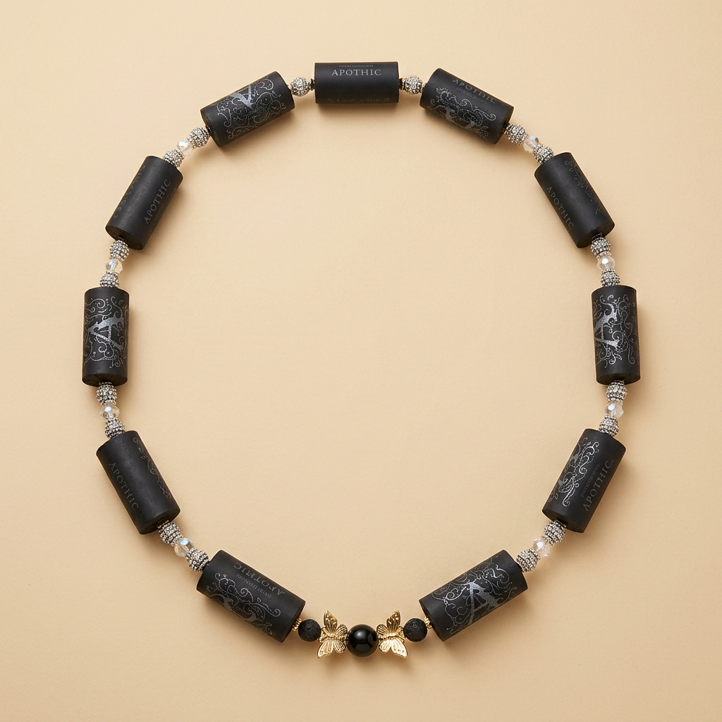 Rare Black Synthetic Cork Necklace