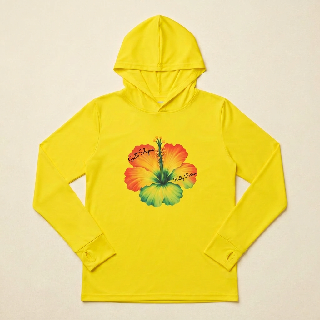 Salt Shyne Yellow Hooded Hibiscus Sunshirt