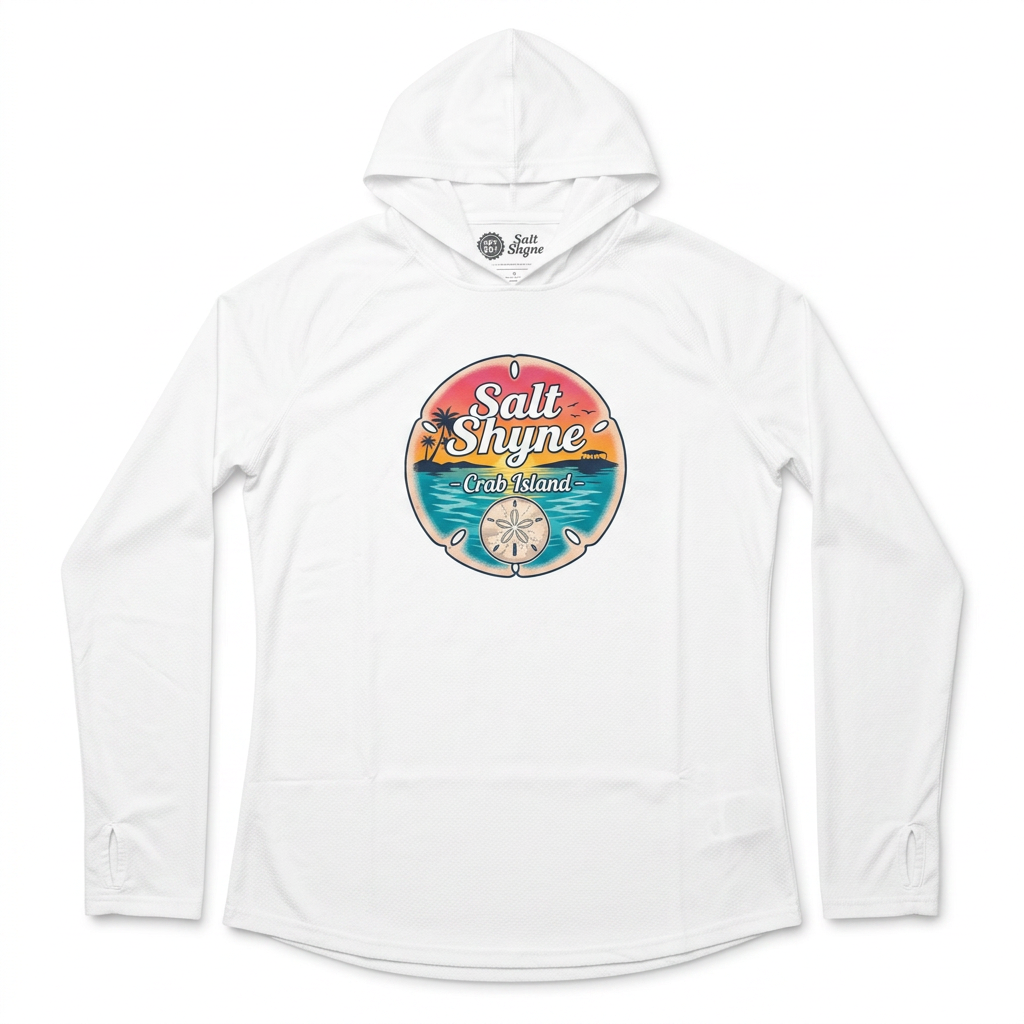 Salt Shyne White Hooded Sand Dollar Sunshirt