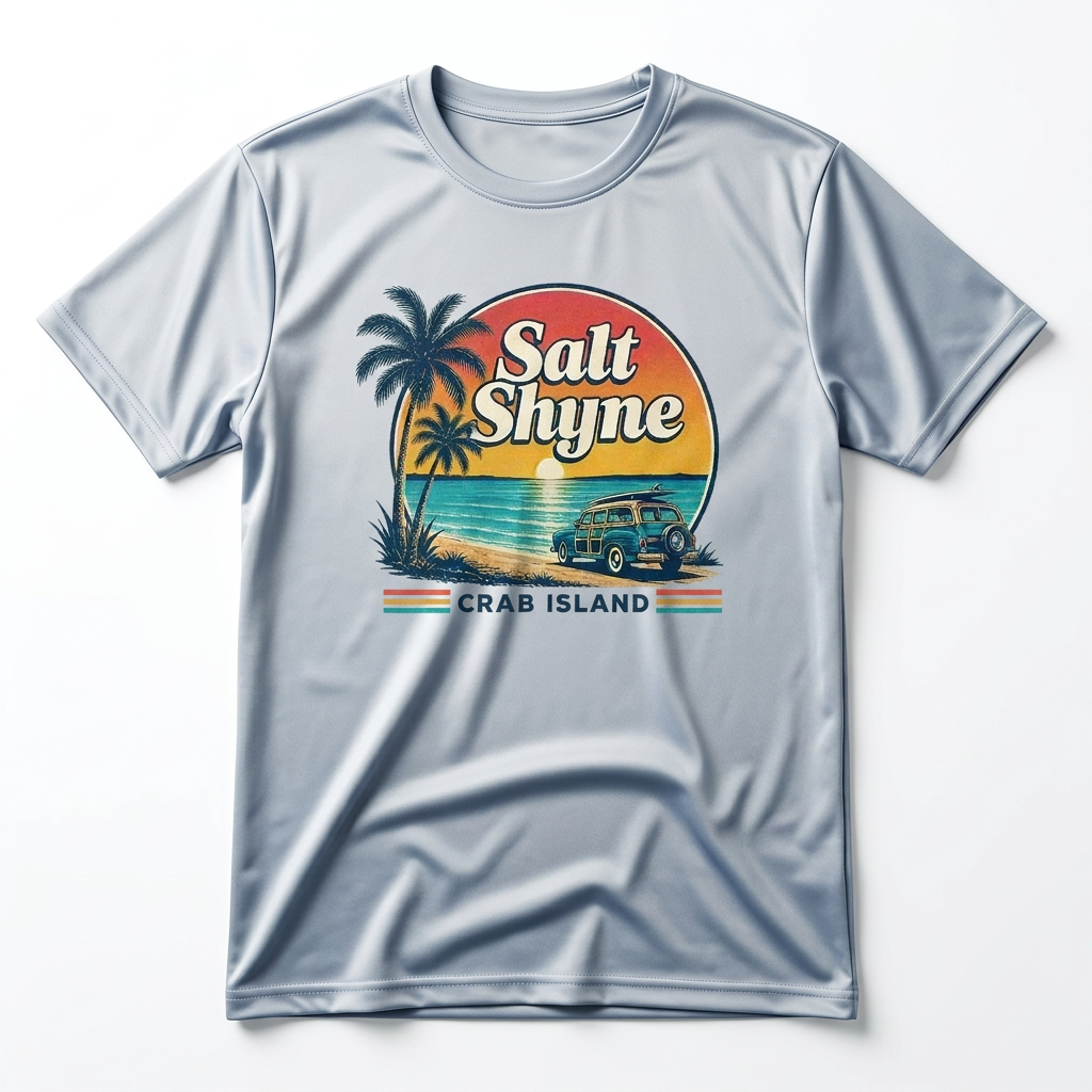 Salt Shyne Crab Island Woody Vapor Micro Tee — Silver