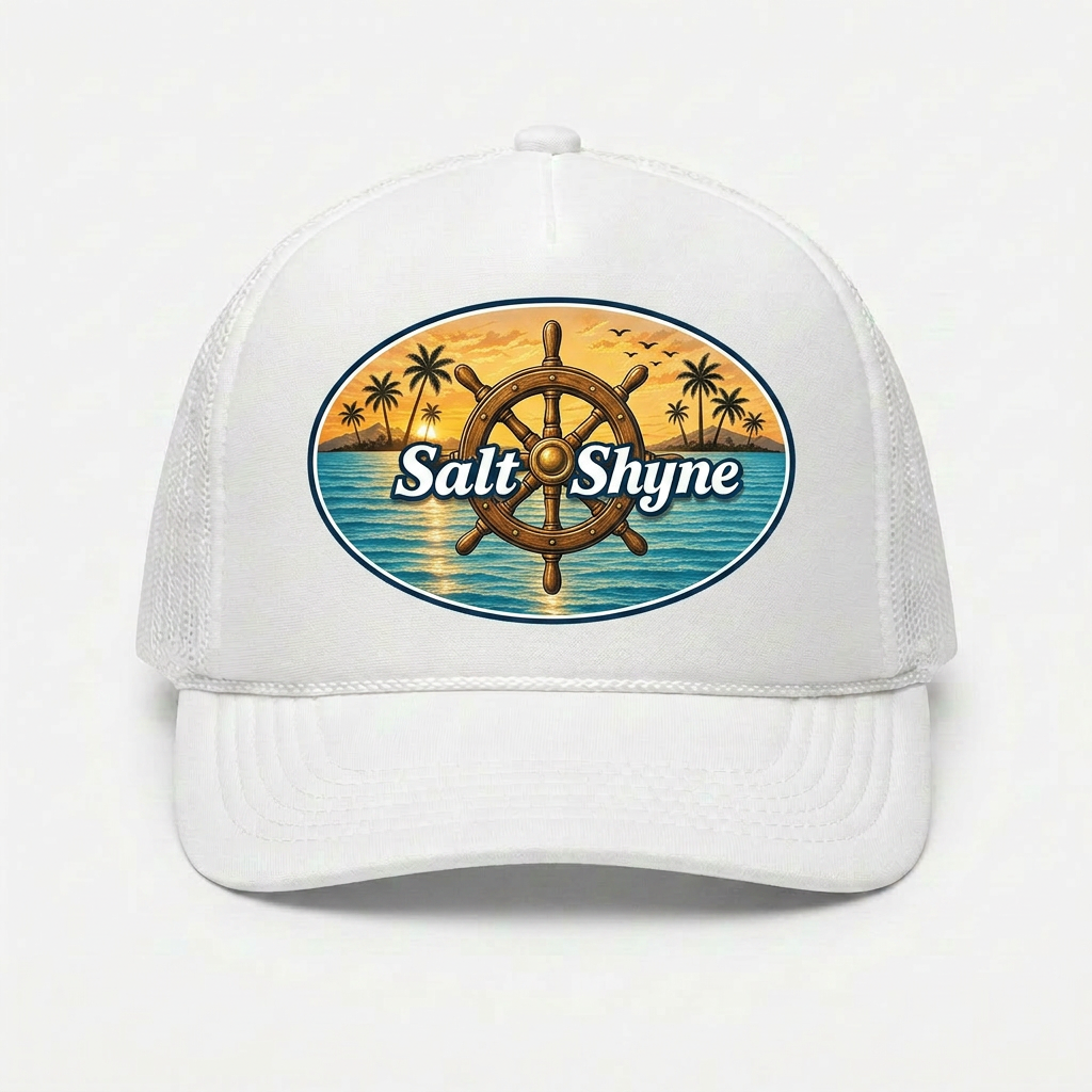 Salt Shyne Ship Wheel Trucker Hat