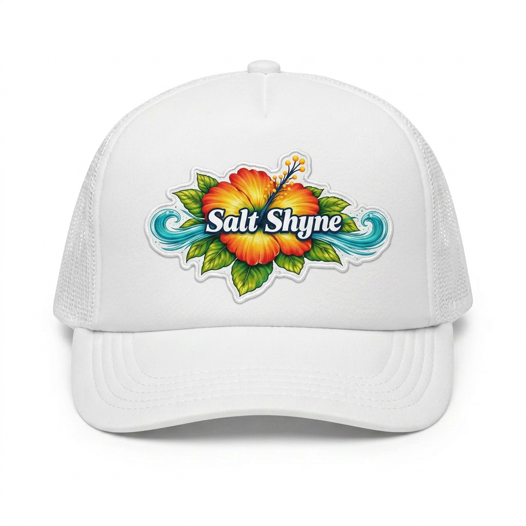 Salt Shyne Hibiscus Trucker Hat