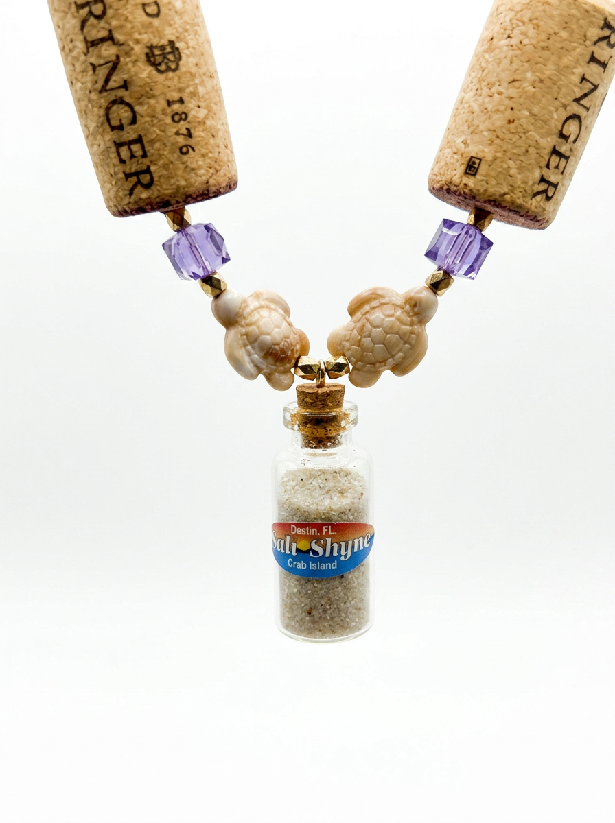 Cork & Crab Island Sand Vial Necklace